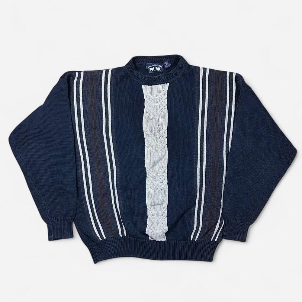 Unbranded Men's Navy and Blue Jumper